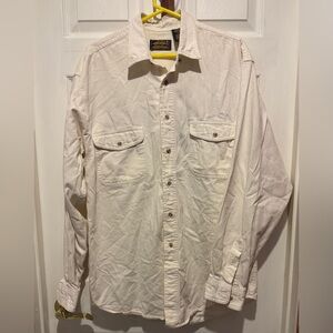 Eddie Bauer Men's Off-White Casual Button-Down Shirt